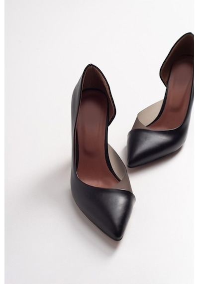 Potinonline 0653 Kadın Yanı Şeffaf Açık Stiletto Topuklu Ayakkabı