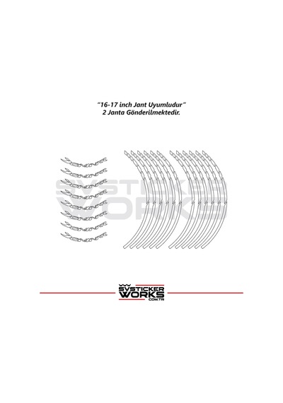 Bajaj Dominar Jant Sticker Dış Ve İç Set Sticker Jant Şeridi Beyaz