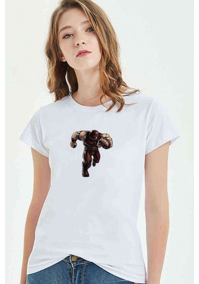 Juggernaut Baskılı Beyaz Kadın Tshirt (534299866)