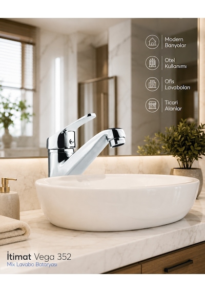 İtimat Vega 352 Mix Lavabo Bataryası