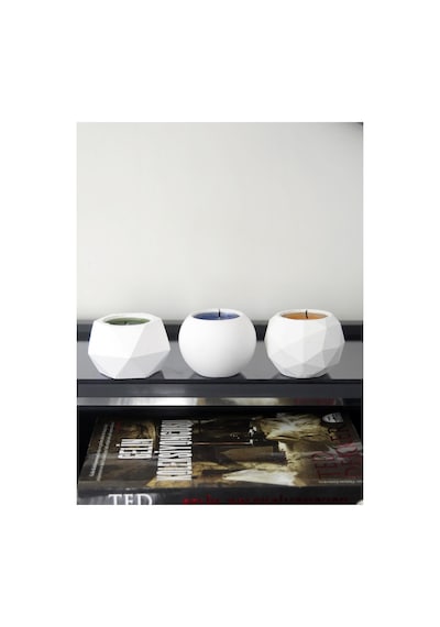 Tealight Beton Mumluk 3 Lü Set, Dekoratif Hediyelik Ham Beyaz 5 X 7 Cm