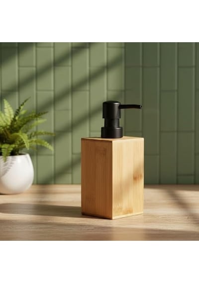 Bambu Sıvı Sabunluk Ahşap El Sabunu, Losyon Ve Şampuan Dispenseri Modern Banyo, Mutfak Ve Lavabo Düzenleyici 2 Genel
