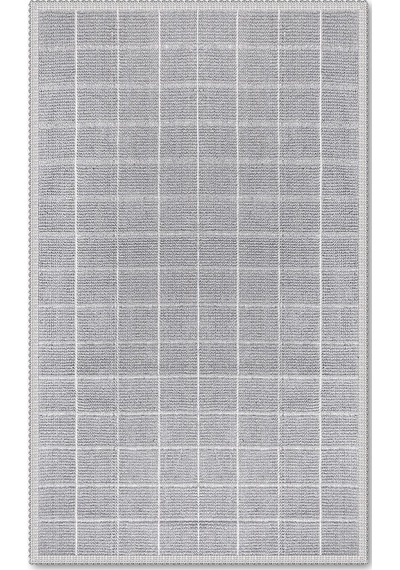 Grid Doğal Pamuklu 2'li Banyo Paspas Seti 60x100+50x60 Cm Gri Gri