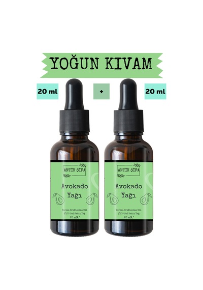 Avokado Yağı 2 X 20 Ml - %100 Seyreltilmemiş, Doğal Avokado Sabit Yağ 20 ML
