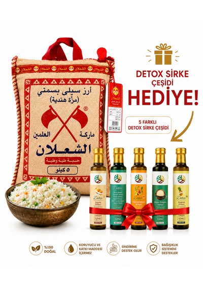 1121 Basmati Pirinç 5 Kg +promar Ananaslı Detox 250 Ml Hediye