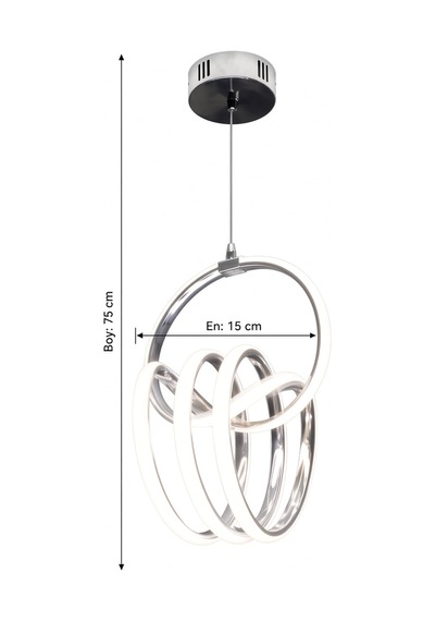 İmza Büyük Modern Ledli Avize 3 Renk Power Ledli Krom Kaplama Kumandalı Çoçuk Odası Yatak Odası Mutfak
