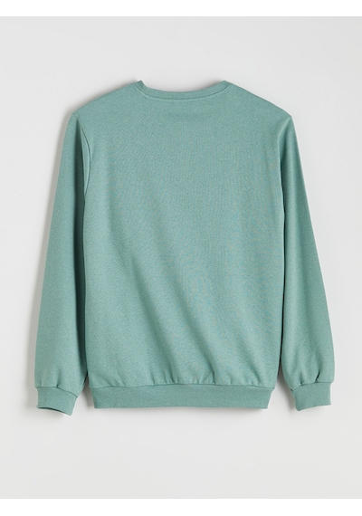 Lcw Eco Yeşil Bisiklet Yaka Erkek Sweatshirt