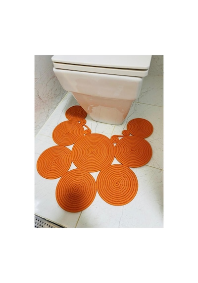 Jüt, Hasır, Paspas, Banyo Paspası, Klozet Önü Paspası, Klozet Paspas, Çift Taraflı Portakal Portakal