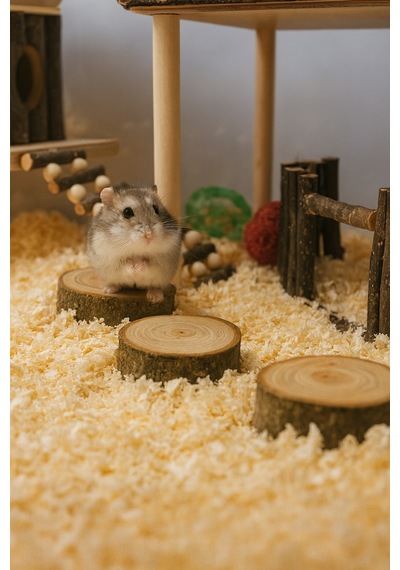 Doğal Ahşap Hamster Platformu 3 Adet, 3 Cm Yükseklik, 5 Cm Çap, Dayanıklı Ve Güvenli