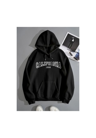 Medinenur Calıfornıa Baskılı Sweatshırt Sıyah
