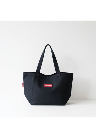 Baghashtag Siyah Gabardin Tote Çanta