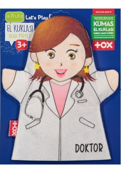 Tox Doktor Meslekler Keçe El Kukla T327 . Eğitici Oyuncak