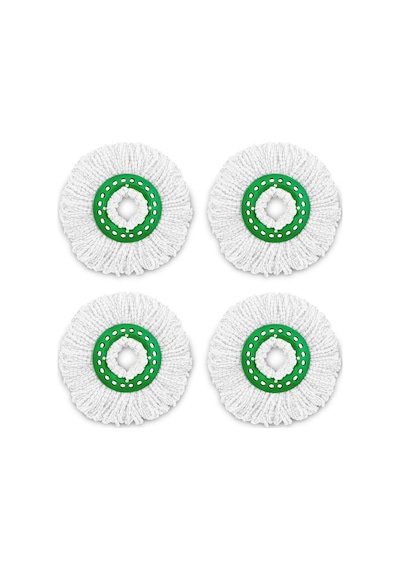 Libman Tornado Spin Paspas Yedekleri - 4 Mikrofiber Kafa Kılıfı, Değiştirmesi Kolay, Makinede Yıkanabilir, Yeşil Ve Beyaz, 4 Adet