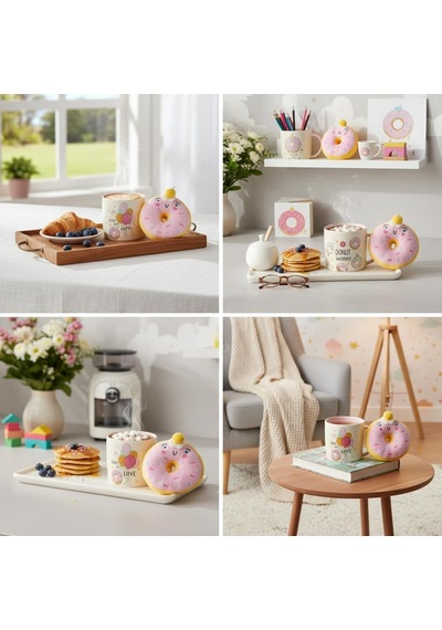 Donut Peluş Anahtarlıklı Porselen Kupa - Sürpriz 4 Farklı Modelden Biri - Hediyelik Sevimli Kupa Bardak Ve Yumuşak Anahtarlık Seti Asorti/karışık 1 Adet Beyaz - Çok Renkli Donut Peluş Anahtarlıklı Porselen Kupa - Sürpriz 4 Farklı Modelden Biri - Hediyelik Sevimli Kupa Bardak Ve Yumuşak Anahtarlık Seti Asorti/karışık 1 Adet Beyaz - Çok Renkli