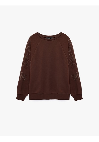 Koton Çiçek Boncuk İşleme Detaylı Uzun Kollu Bisiklet Yaka Sweatshirt Kahverengi 7wak10046ek Kahve Koton Çiçek Boncuk İşleme Detaylı Uzun Kollu Bisiklet Yaka Sweatshirt Kahverengi 7wak10046ek Kahve