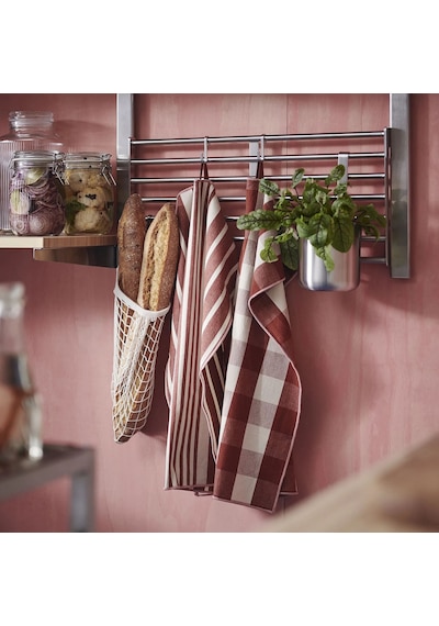 Ikea Kössebär 2'lü Mutfak Havlusu 45 X 60 Cm Beyaz - Gri - Kahverengimsi Kırmızı Çok Renkli