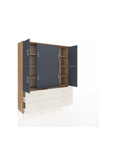 Hyperion Gardrop 8 Raflı 4 Çekmeceli 8 Kapaklı 176x44x221 Çam-antrasit/aytaşı Antrasit/aytaşı Hyperion Gardrop 8 Raflı 4 Çekmeceli 8 Kapaklı 176x44x221 Çam-antrasit/aytaşı Antrasit/aytaşı