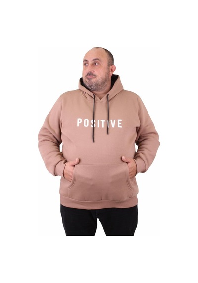 Moc Grande Mocgrande Erkek Büyük Beden Kapuşonlu Sweat Positive 23211 S.kahve