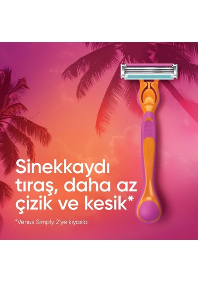 Lexroo Gillette Simply Venus 3 Miami Tıraş Makinesi Gövdesi + 4 Bıçak