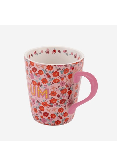Çiçekli Pembe Stoneware Kupa 375 Ml