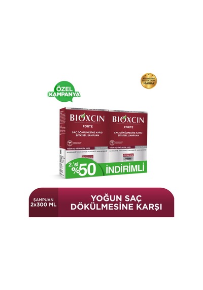 Bioxcin Forte Yoğun Saç Dökülmesine Karşı Bitkisel Şampuan 2 x 300 ML