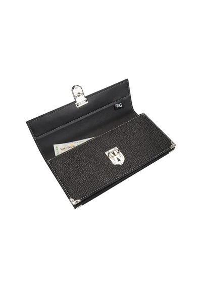 Çek Ve Senet Portföyü Unisex Mini Bag Organizer 13 Cepli Vegan 13,5x24 Cm.,siyah Genel