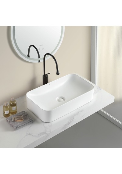 Ey-4730mb Mat Beyaz Tezgah Üstü Lavabo