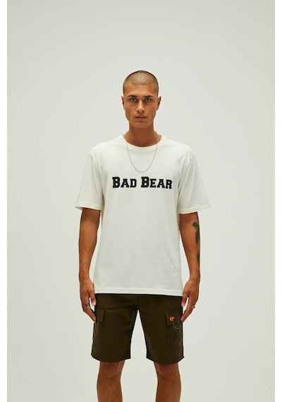 Bad Bear Title Erkek Bej Bisiklet Yaka Tişört 220107053-MAR Bej