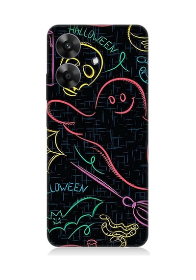 Realme Note 60 Uyumlu Halloween Grafiti  Desenli Silikon Kılıf