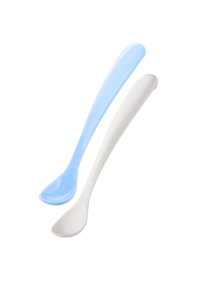 Mamajoo Ergonomik Beslenme Kaşık Seti Powder Blue & Beyaz, 6 Ay+ İkili - Saklama Kabı