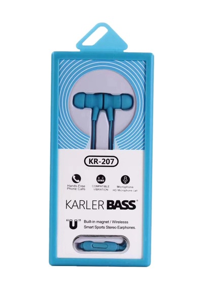 Kr-207 Mıknatıslı Kablolu Kulaklık - Mavi Standart
