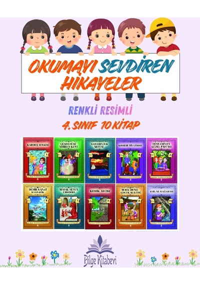 4.sınıf Okumayı Sevdiren Renkli Resimli Hikayeler 8 - 10 Kitap