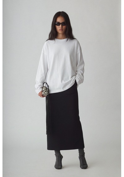 Suud Collection Beyaz Uzun Kollu Oversize Tişört