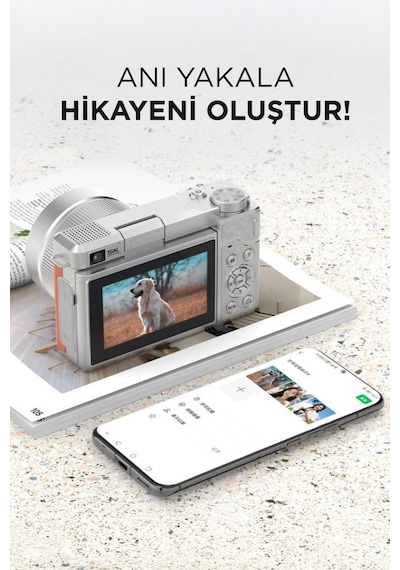 Dijital Kamera 5k Selfie Fotoğraf Video Vlog Kamerası Cmr45 Beyaz Pembe