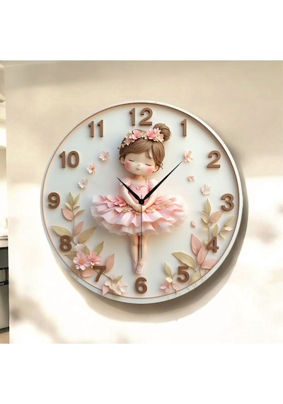 AA Shop Çocuk Bebek Renkli Baskı Desenli Sayılı Hediyelik Ahşap Sessiz Tablo Duvar Saati 16 Renkli