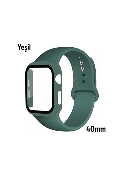 Ally Apple Uyumlu  Watch 4-5-6 40 MM Silikon Kordon Kayış Ve Ekran Koruyu