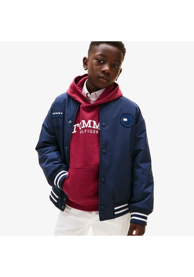 Tommy Hilfiger Padded Graphic Bomber Çocuk Mavi Ceket Kb0kb10079 Lacivert