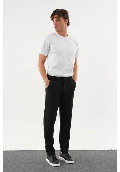 Redline Arden Kışlık Kalın Slim Fit Kemerli Erkek Pantolon Siyah