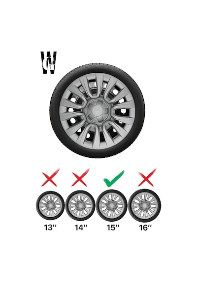 Mitsubishi Space Star 15 İnç Jant Kapağı 4 Adet Gri G107