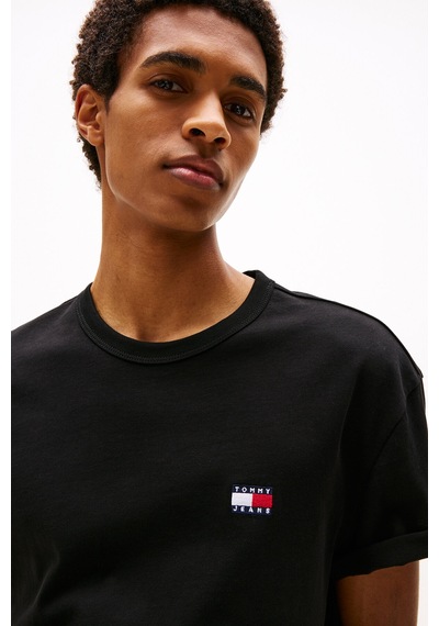 Tommy Hilfiger Tommy Jeans Erkek Siyah Bisiklet Yaka T-shirt Siyah