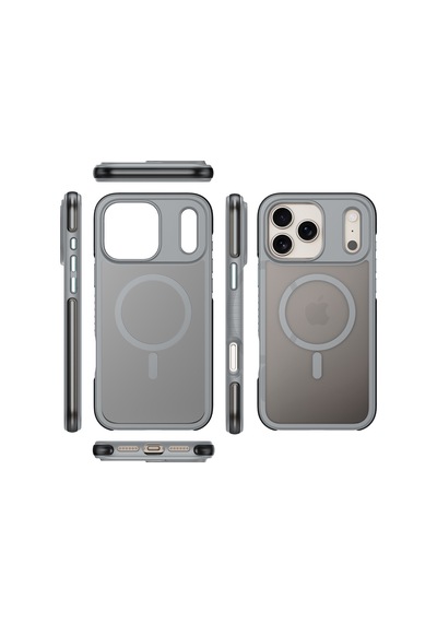 Buff Apple Uyumlu iPhone 17 Pro Max Magsafe Air Bumper Kılıf Gri