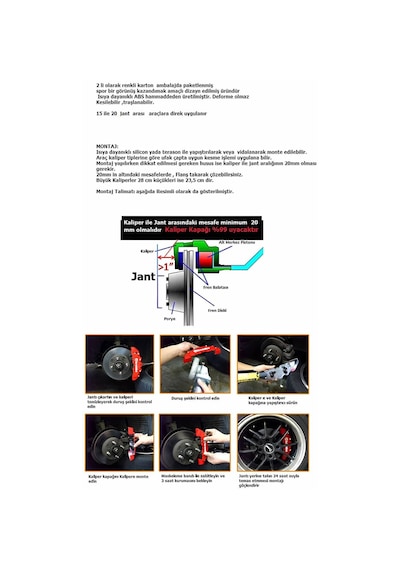 Alfa Romeo 145 Uyumlu Brembo Beyaz Kaliper Kapağı 4 Parça Ön Arka Set