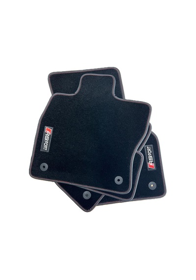 Oto Halı Paspas Seti Audi A3 2004-2011 Uyumlu Sline Sport Kaymaz & Şık Tasarım - Siyah Rs3