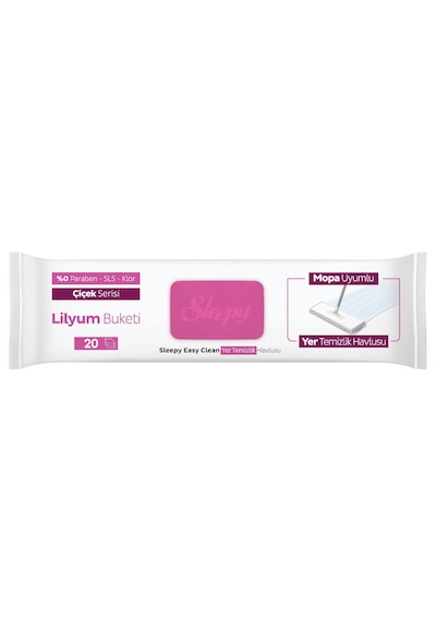 Sleepy Easy Clean Lilyum Buketi Mopa Uyumlu Yer Temizlik Havlusu&Mendili 20 Yaprak