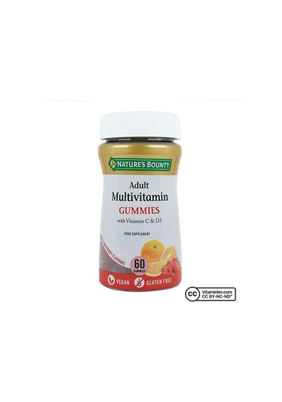 Adult Multivitamin Gummies With Vitamins C & D3 60 Gummies