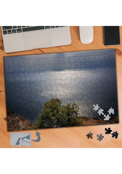 Yukardan Ağaç Ve Deniz 240 Parça Puzzle Yapboz Tablo-945