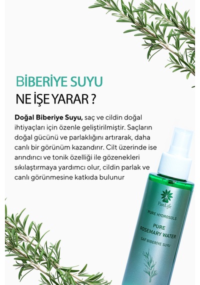 Panlife Biberiye Suyu Hidrolatı 125ml