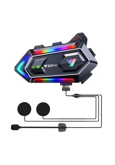 Y20 Max Bluetooth 5.3 Kablosuz Motosiklet Kask Intercom 15 Saat Kesintisiz Görüşme & Ipx6 Su Geçirmez