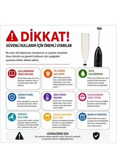 Pilli Süt Köpürtücü Cappuccino Ve Latte İçin Kahve Köpürtücü Ve Köpük Yapıcı Çırpıcı Belirtilmemiş