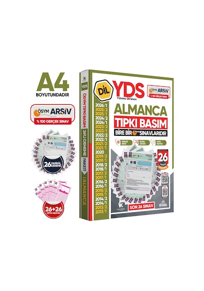 2026 YDS Almanca ÖSYM Tıpkı Basım Çıkmış Soru Deneme Paketi Dijital Çözümlü 26lı Fasikül SETİ
